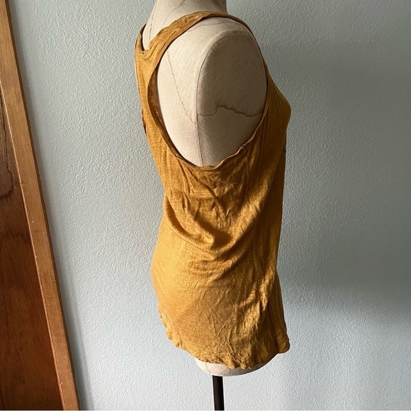 COMPTOIR DES COTONNIERS sz S Linen Yellow Tank Top French Bulldog Dog - Picture 2 of 8